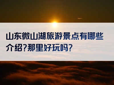 山东微山湖旅游景点有哪些介绍？那里好玩吗？