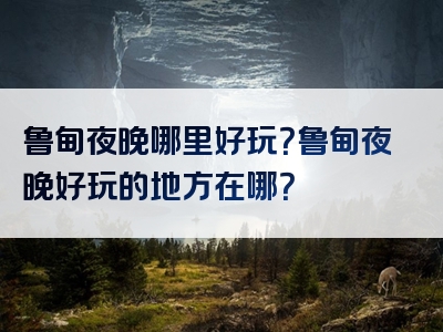 鲁甸夜晚哪里好玩？鲁甸夜晚好玩的地方在哪？