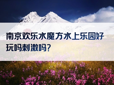 南京欢乐水魔方水上乐园好玩吗刺激吗？