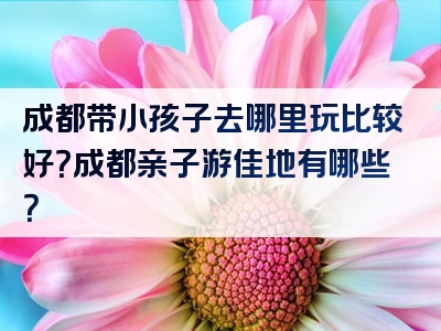 成都带小孩子去哪里玩比较好？成都亲子游佳地有哪些？