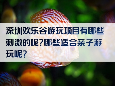 深圳欢乐谷游玩项目有哪些刺激的呢？哪些适合亲子游玩呢？