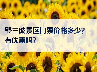 野三坡景区门票价格多少？有优惠吗？