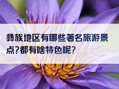 彝族地区有哪些著名旅游景点？都有啥特色呢？