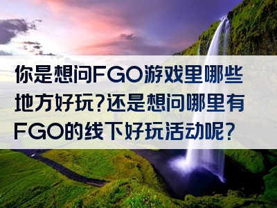 你是想问FGO游戏里哪些地方好玩？还是想问哪里有FGO的线下好玩活动呢？