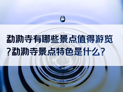 勐泐寺有哪些景点值得游览？勐泐寺景点特色是什么？