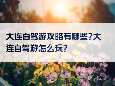 大连自驾游攻略有哪些？大连自驾游怎么玩？