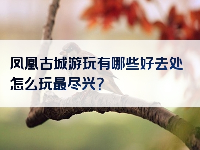 凤凰古城游玩有哪些好去处怎么玩最尽兴？
