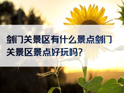 剑门关景区有什么景点剑门关景区景点好玩吗？