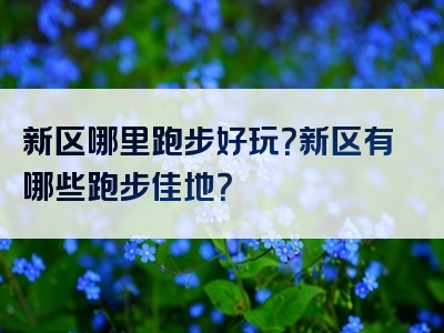 新区哪里跑步好玩？新区有哪些跑步佳地？