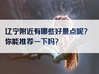 辽宁附近有哪些好景点呢？你能推荐一下吗？