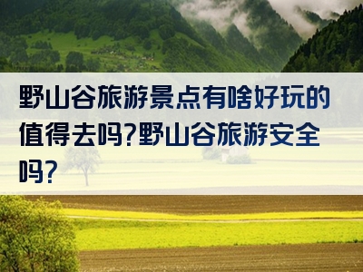野山谷旅游景点有啥好玩的值得去吗？野山谷旅游安全吗？