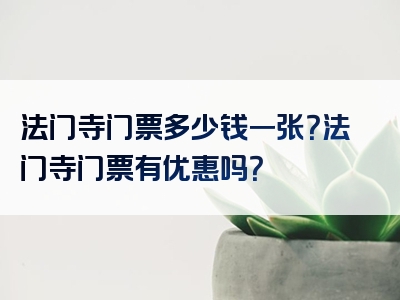 法门寺门票多少钱一张？法门寺门票有优惠吗？