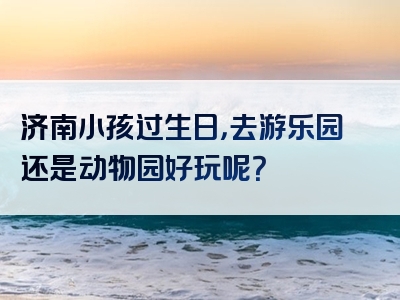 济南小孩过生日，去游乐园还是动物园好玩呢？