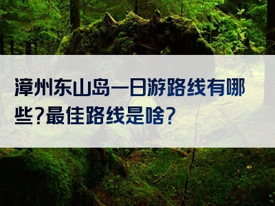 漳州东山岛一日游路线有哪些？最佳路线是啥？