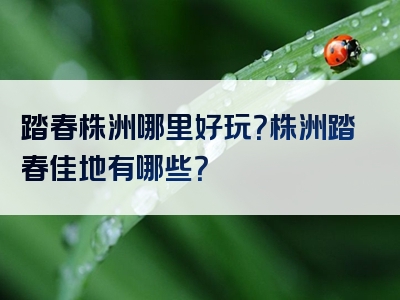 踏春株洲哪里好玩？株洲踏春佳地有哪些？