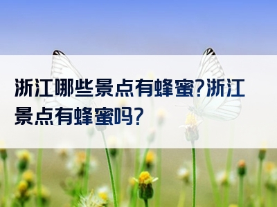 浙江哪些景点有蜂蜜？浙江景点有蜂蜜吗？