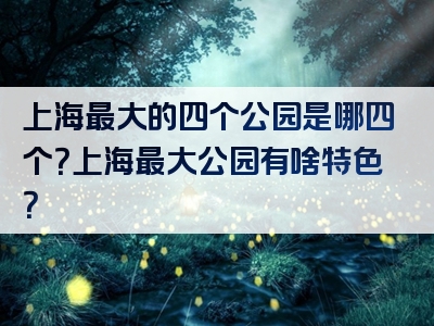 上海最大的四个公园是哪四个？上海最大公园有啥特色？