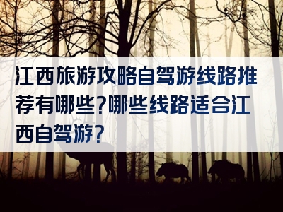江西旅游攻略自驾游线路推荐有哪些？哪些线路适合江西自驾游？
