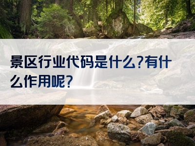 景区行业代码是什么？有什么作用呢？