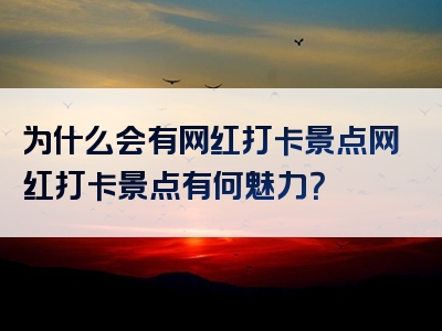 为什么会有网红打卡景点网红打卡景点有何魅力？