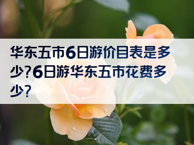 华东五市6日游价目表是多少？6日游华东五市花费多少？