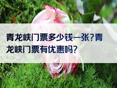 青龙峡门票多少钱一张？青龙峡门票有优惠吗？