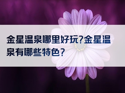 金星温泉哪里好玩？金星温泉有哪些特色？