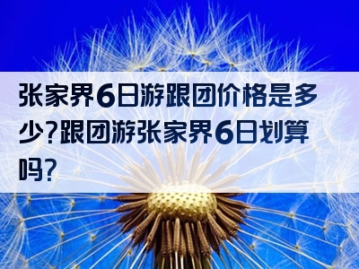 张家界6日游跟团价格是多少？跟团游张家界6日划算吗？