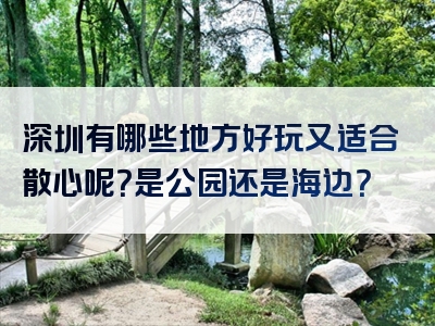 深圳有哪些地方好玩又适合散心呢？是公园还是海边？