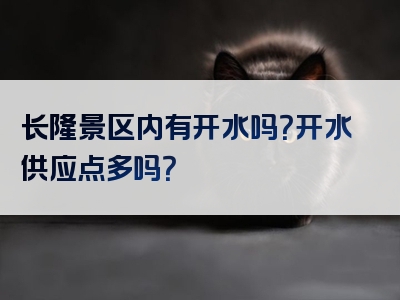 长隆景区内有开水吗？开水供应点多吗？