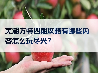 芜湖方特四期攻略有哪些内容怎么玩尽兴？