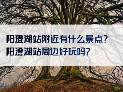 阳澄湖站附近有什么景点？阳澄湖站周边好玩吗？