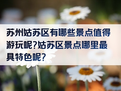 苏州姑苏区有哪些景点值得游玩呢？姑苏区景点哪里最具特色呢？