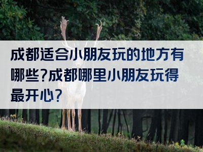 成都适合小朋友玩的地方有哪些？成都哪里小朋友玩得最开心？