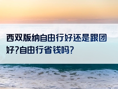 西双版纳自由行好还是跟团好？自由行省钱吗？