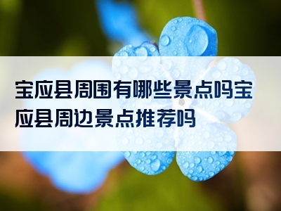 宝应县周围有哪些景点吗宝应县周边景点推荐吗
