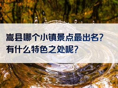 嵩县哪个小镇景点最出名？有什么特色之处呢？