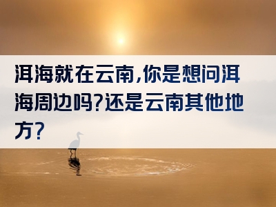 洱海就在云南，你是想问洱海周边吗？还是云南其他地方？