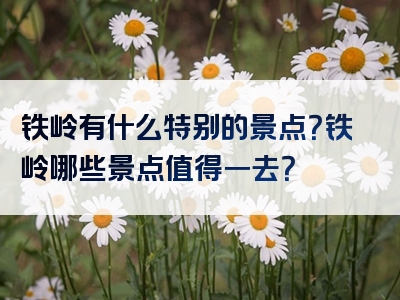 铁岭有什么特别的景点？铁岭哪些景点值得一去？