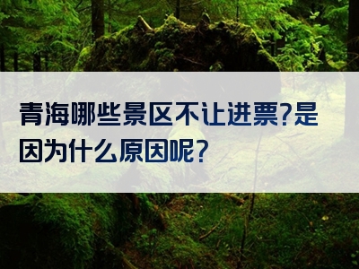 青海哪些景区不让进票？是因为什么原因呢？