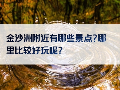 金沙洲附近有哪些景点？哪里比较好玩呢？