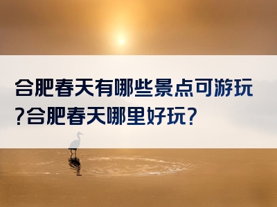 合肥春天有哪些景点可游玩？合肥春天哪里好玩？