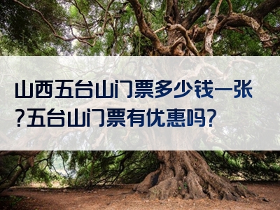 山西五台山门票多少钱一张？五台山门票有优惠吗？