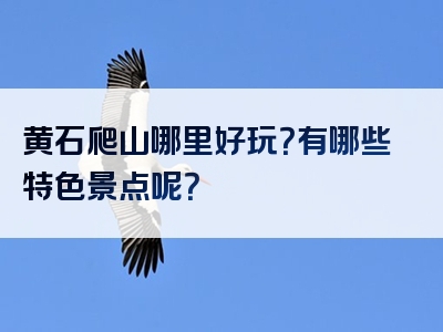 黄石爬山哪里好玩？有哪些特色景点呢？