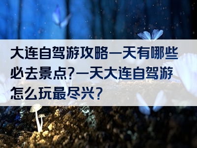 大连自驾游攻略一天有哪些必去景点？一天大连自驾游怎么玩最尽兴？