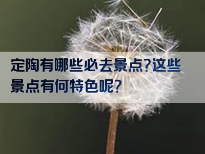 定陶有哪些必去景点？这些景点有何特色呢？