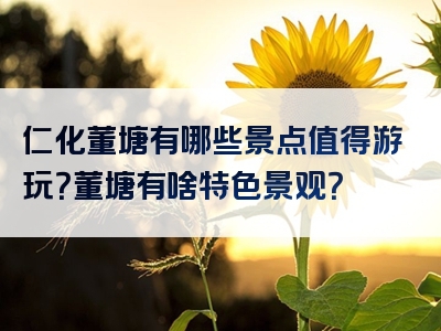 仁化董塘有哪些景点值得游玩？董塘有啥特色景观？