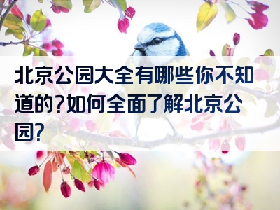 北京公园大全有哪些你不知道的？如何全面了解北京公园？