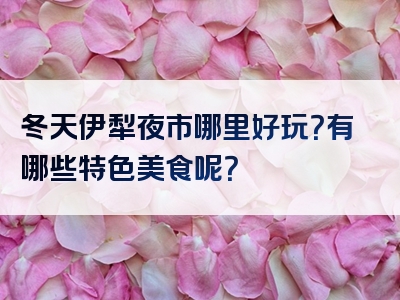 冬天伊犁夜市哪里好玩？有哪些特色美食呢？