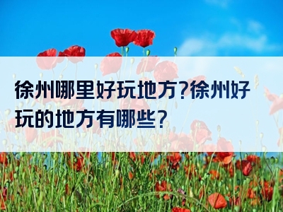 徐州哪里好玩地方？徐州好玩的地方有哪些？